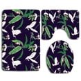 thumbnail image 1 of PUDMAD Tropical Neon Red-crowned Crane 3 Piece Bathroom Rugs Set Bath Rug Contour Mat and Toilet Lid Cover, 1 of 2