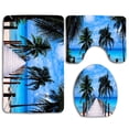 thumbnail image 1 of PUDMAD Tropical Ocean Palm Trees 3 Piece Bathroom Rugs Set Bath Rug Contour Mat and Toilet Lid Cover, 1 of 2