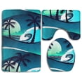 thumbnail image 1 of PUDMAD Tropical Palm 3 Piece Bathroom Rugs Set Bath Rug Contour Mat and Toilet Lid Cover, 1 of 2