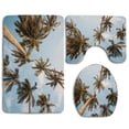 thumbnail image 1 of PUDMAD Tropical Palm Tree 3 Piece Bathroom Rugs Set Bath Rug Contour Mat and Toilet Lid Cover, 1 of 2