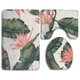thumbnail image 1 of PUDMAD Tropical Palm Tree 3 Piece Bathroom Rugs Set Bath Rug Contour Mat and Toilet Lid Cover, 1 of 2