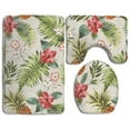 thumbnail image 1 of PUDMAD Tropical Pineapple 3 Piece Bathroom Rugs Set Bath Rug Contour Mat and Toilet Lid Cover, 1 of 2