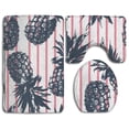 thumbnail image 1 of PUDMAD Tropical Plants Pineapple Funnny 3 Piece Bathroom Rugs Set Bath Rug Contour Mat and Toilet Lid Cover, 1 of 2