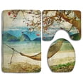 thumbnail image 1 of PUDMAD Tropical Scene 3 Piece Bathroom Rugs Set Bath Rug Contour Mat and Toilet Lid Cover, 1 of 2