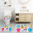 thumbnail image 1 of PUDMAD Tropical Summer Vacation Concept Pineapple Juice and flip Flops Organized on White 3 Piece Bathroom Rugs Set Bath Rug Contour Mat and Toilet Lid Cover, 1 of 2