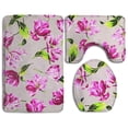 thumbnail image 1 of PUDMAD Tulip Printing 3 Piece Bathroom Rugs Set Bath Rug Contour Mat and Toilet Lid Cover, 1 of 2