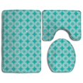 thumbnail image 1 of PUDMAD Turquoise Blue 3 Piece Bathroom Rugs Set Bath Rug Contour Mat and Toilet Lid Cover, 1 of 2