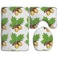 thumbnail image 1 of PUDMAD Two Acorns 3 Piece Bathroom Rugs Set Bath Rug Contour Mat and Toilet Lid Cover, 1 of 2