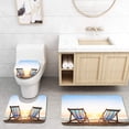 thumbnail image 1 of PUDMAD Two Deck Chairs on a Sandy Beach at Sunset 3 Piece Bathroom Rugs Set Bath Rug Contour Mat and Toilet Lid Cover, 1 of 2