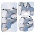 thumbnail image 1 of PUDMAD Two Horses Running 3 Piece Bathroom Rugs Set Bath Rug Contour Mat and Toilet Lid Cover, 1 of 2
