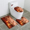thumbnail image 1 of PUDMAD Two red Dragons 3 Piece Bathroom Rugs Set Bath Rug Contour Mat and Toilet Lid Cover, 1 of 2