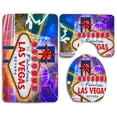thumbnail image 1 of PUDMAD USA City Casino Fabulous Las Vegas 3 Piece Bathroom Rugs Set Bath Rug Contour Mat and Toilet Lid Cover, 1 of 2