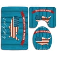 thumbnail image 1 of PUDMAD USA Map United States America Fourth July Icon on Wooden Petrol 3 Piece Bathroom Rugs Set Bath Rug Contour Mat and Toilet Lid Cover, 1 of 2