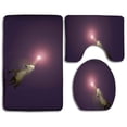 thumbnail image 1 of PUDMAD Ultraviolet Unicorn 3 Piece Bathroom Rugs Set Bath Rug Contour Mat and Toilet Lid Cover, 1 of 2