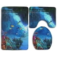 thumbnail image 1 of PUDMAD Undersea 3 Piece Bathroom Rugs Set Bath Rug Contour Mat and Toilet Lid Cover, 1 of 2