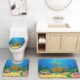 thumbnail image 1 of PUDMAD Underwater Landscape Ocean and Undersea World 3 Piece Bathroom Rugs Set Bath Rug Contour Mat and Toilet Lid Cover, 1 of 2