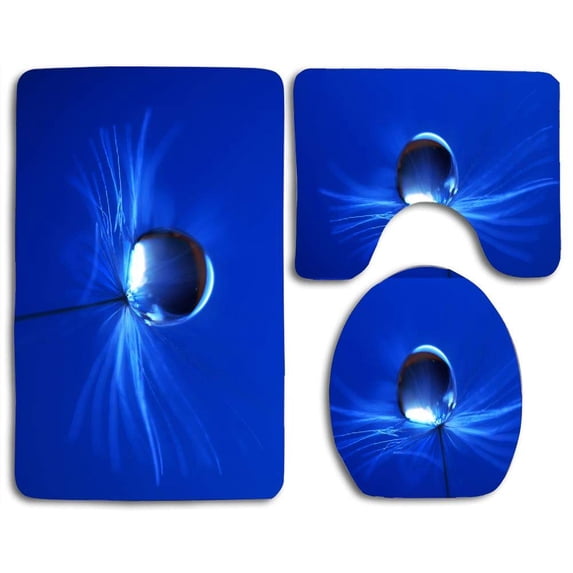 PUDMAD Uneasy Lies Crown 3 Piece Bathroom Rugs Set Bath Rug Contour Mat and Toilet Lid Cover