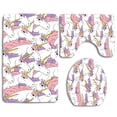 thumbnail image 1 of PUDMAD Unicorn 3 Piece Bathroom Rugs Set Bath Rug Contour Mat and Toilet Lid Cover, 1 of 2