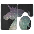 thumbnail image 1 of PUDMAD Unicorn 3 Piece Bathroom Rugs Set Bath Rug Contour Mat and Toilet Lid Cover, 1 of 2