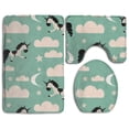 thumbnail image 1 of PUDMAD Unicorn Clouds 3 Piece Bathroom Rugs Set Bath Rug Contour Mat and Toilet Lid Cover, 1 of 2