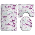 thumbnail image 1 of PUDMAD Unicorns Rainbows 3 Piece Bathroom Rugs Set Bath Rug Contour Mat and Toilet Lid Cover, 1 of 2