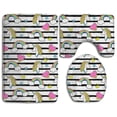 thumbnail image 1 of PUDMAD Unicorns Rainbows and Hearts 3 Piece Bathroom Rugs Set Bath Rug Contour Mat and Toilet Lid Cover, 1 of 2