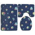 thumbnail image 1 of PUDMAD Unicorns Stone 3 Piece Bathroom Rugs Set Bath Rug Contour Mat and Toilet Lid Cover, 1 of 2