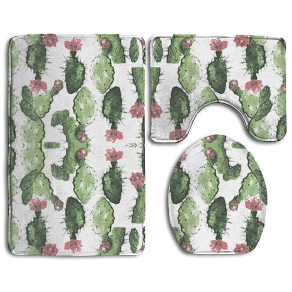 PUDMAD Unicorns are Real 3 Piece Bathroom Rugs Set Bath Rug Contour Mat and Toilet Lid Cover