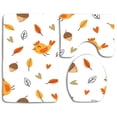 thumbnail image 1 of PUDMAD Unique Chicken Leaves 3 Piece Bathroom Rugs Set Bath Rug Contour Mat and Toilet Lid Cover, 1 of 2