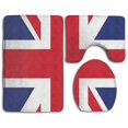 thumbnail image 1 of PUDMAD United Kingdom 3 Piece Bathroom Rugs Set Bath Rug Contour Mat and Toilet Lid Cover, 1 of 2