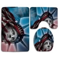 thumbnail image 1 of PUDMAD United States Statue Liberty American Flag Double Exposure Justice Democracy Freedom 3 Piece Bathroom Rugs Set Bath Rug Contour Mat and Toilet Lid Cover, 1 of 2