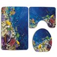thumbnail image 1 of PUDMAD Untouched Wild Aquatic World Corals Exotic Fishes Red Sea 3 Piece Bathroom Rugs Set Bath Rug Contour Mat and Toilet Lid Cover, 1 of 2