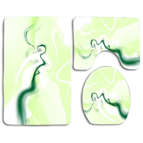 PUDMAD Up in Air 3 Piece Bathroom Rugs Set Bath Rug Contour Mat and Toilet Lid Cover