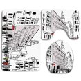 thumbnail image 1 of PUDMAD Urban Ink Pedestrians on Busy Street Buildings Modern Cityscape 3 Piece Bathroom Rugs Set Bath Rug Contour Mat and Toilet Lid Cover, 1 of 2