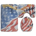 thumbnail image 1 of PUDMAD Usa Flag And Eagle 3 Piece Bathroom Rugs Set Bath Rug Contour Mat and Toilet Lid Cover, 1 of 2