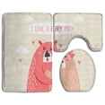 thumbnail image 1 of PUDMAD Valentine Two Bears Awesome 3 Piece Bathroom Rugs Set Bath Rug Contour Mat and Toilet Lid Cover, 1 of 2