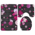 thumbnail image 1 of PUDMAD Valentine's Day Heart Balls 3 Piece Bathroom Rugs Set Bath Rug Contour Mat and Toilet Lid Cover, 1 of 2