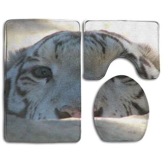 PUDMAD Valentines Day 3 Piece Bathroom Rugs Set Bath Rug Contour Mat and Toilet Lid Cover