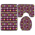 thumbnail image 1 of PUDMAD Valentines Day Colorful Diagonally Striped Heart Figures on Backdrop Charming Sweet 3 Piece Bathroom Rugs Set Bath Rug Contour Mat and Toilet Lid Cover, 1 of 2