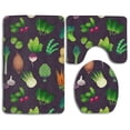 thumbnail image 1 of PUDMAD Variety Vegetables 3 Piece Bathroom Rugs Set Bath Rug Contour Mat and Toilet Lid Cover, 1 of 2
