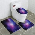 thumbnail image 1 of PUDMAD Vector Space Colorful Nebula and Bright Stars 3 Piece Bathroom Rugs Set Bath Rug Contour Mat and Toilet Lid Cover, 1 of 2