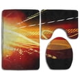 thumbnail image 1 of PUDMAD Vector Spark 3 Piece Bathroom Rugs Set Bath Rug Contour Mat and Toilet Lid Cover, 1 of 2