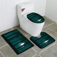 thumbnail image 1 of PUDMAD Vector a Green Forest a Moonlight on a Green Night Sky 3 Piece Bathroom Rugs Set Bath Rug Contour Mat and Toilet Lid Cover, 1 of 2
