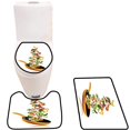 thumbnail image 1 of PUDMAD Vegetables Fly into a p Isolate on White backgroun 3 Piece Bathroom Rugs Set Bath Rug Contour Mat and Toilet Lid Cover, 1 of 2