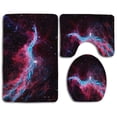 thumbnail image 1 of PUDMAD Veil Nebula 3 Piece Bathroom Rugs Set Bath Rug Contour Mat and Toilet Lid Cover, 1 of 2