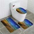 thumbnail image 1 of PUDMAD Vibrant Starry Night Above Beautiful Tropical Beach 3 Piece Bathroom Rugs Set Bath Rug Contour Mat and Toilet Lid Cover, 1 of 2