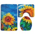 thumbnail image 1 of PUDMAD Vibrant Sunflowers 3 Piece Bathroom Rugs Set Bath Rug Contour Mat and Toilet Lid Cover, 1 of 2