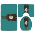 thumbnail image 1 of PUDMAD Victorian Clock Art 3 Piece Bathroom Rugs Set Bath Rug Contour Mat and Toilet Lid Cover, 1 of 2