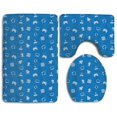 thumbnail image 1 of PUDMAD Video Game Facilities 3 Piece Bathroom Rugs Set Bath Rug Contour Mat and Toilet Lid Cover, 1 of 2