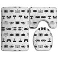 thumbnail image 1 of PUDMAD Video Games 3 Piece Bathroom Rugs Set Bath Rug Contour Mat and Toilet Lid Cover, 1 of 2